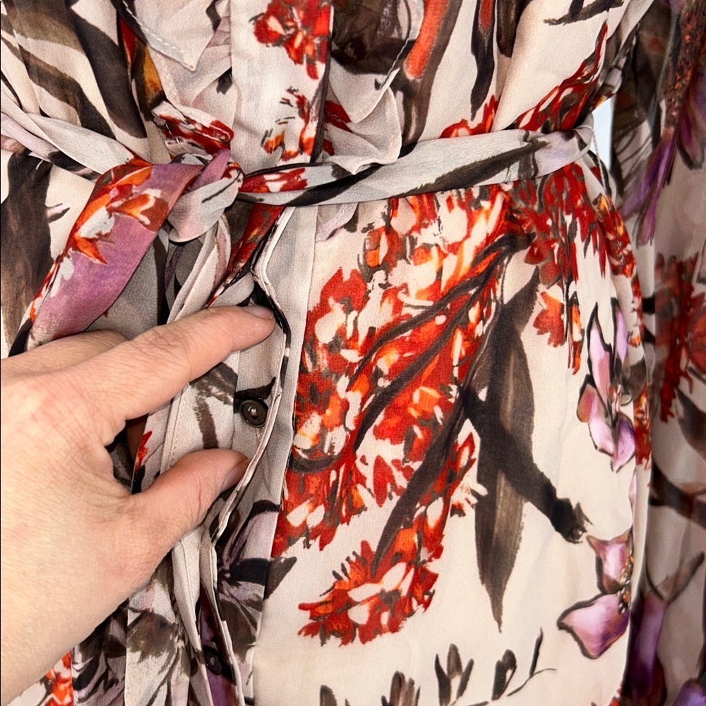 KOBI HALPERIN SAMARA BELTED SHIRT DRESS COLOR CANVAS MULTI BRAND NEW SIZE L - Picture 9 of 14